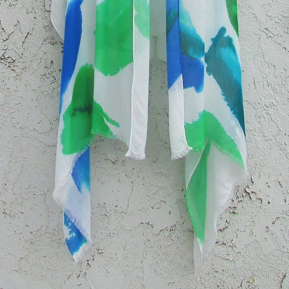 Lands End watercolor summer shawl 80"X32" - Picture 4 of 6